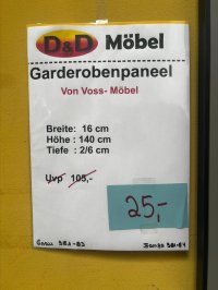 Garderobenpaneel Paneel – Voss Möbel – Fango matt / Anthrazit - Bild 2