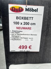 Boxspringbett 100x200 mit Bettkasten und Topper - Bild 3