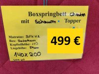 Boxspringbett 140x200 cm mit Topper – Rot Webstoff - Bild 2
