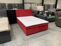Boxspringbett 140x200 cm mit Topper – Rot Webstoff - Bild 3