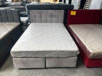Boxspringbett 140x200 cm, Cord Grau, H3, Topper - Bild 2