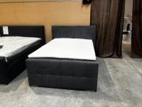 Boxspringbett 140x200, 2 Bettkästen, Topper, Grau - Bild 1