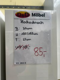 Hochschrank Hochglanz Weiß – Badmöbel - Bild 3