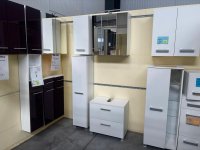 4-teiliges Badmöbel-Set Weiß Hochglanz - Bild 1