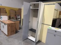 Garderobenschrank Flurmöbel Grau/Weiß - Bild 2