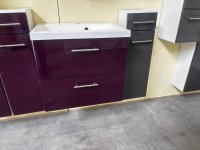 Waschtisch mit Aufsatzwaschbecken weiß/aubergine - Bild 4