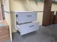 Waschtisch mit Aufsatzwaschbecken 60 cm weiß/grau matt - Bild 2