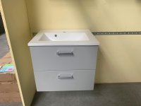 Waschtisch mit Aufsatzwaschbecken 60 cm weiß/grau matt - Bild 3