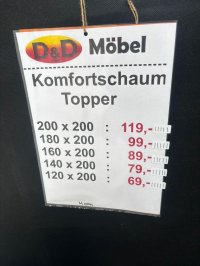 Komfortschaum-Topper 120-200 cm ab 69 € - Bild 2