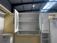Bad-Hängeschrank Hochglanz weiß 70 cm mit Milchglas - Bild 2