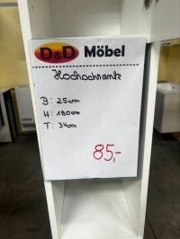 Bad-Hochschrank Weiß Matt Holzoptik 25x34x190 cm - Bild 3
