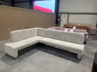 Elegante Eckbank Cord Beige 264x197 cm – FSC Massivholz - Bild 1