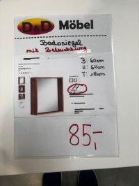 LED-Badspiegel 60 cm Eiche-Nachbildung - Bild 2