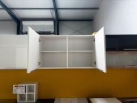 Küchen-Hängeschrank 100 cm Weiß Hochglanz MDF - Bild 3