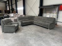 Ecksofa mit Sessel & 8-fach Kopfverstellung, grün - Bild 1