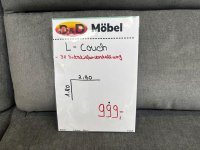 Ecksofa mit Sitztiefenverstellung – Velours Grau - Bild 3