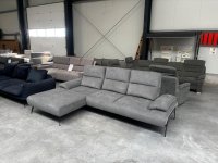 Ecksofa mit Sitztiefenverstellung – Velours Grau - Bild 6