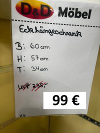 Küchen-Eckhängeschrank weiß Hochglanz 60cm - Bild 3