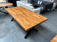 Esstisch 200x100 cm Eiche massiv mit X-Gestell - Bild 1