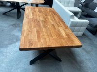Esstisch 200x100 cm Eiche massiv mit X-Gestell - Bild 5