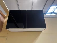 Küchen-Hängeschrank 100 cm Eiche Sonoma / Schwarz Hochglanz - Bild 4