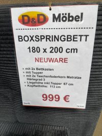 Boxspringbett 180x200 mit 2x Bettkasten - Bild 4