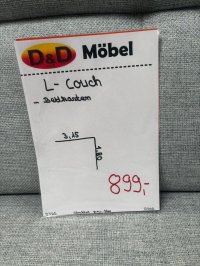 XL Ecksofa mit Bettkasten - Strukturstoff Grau - Bild 3