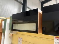 100 cm Klapp-Hängeschrank Küche Eiche Sonoma / Schwarz - Bild 1