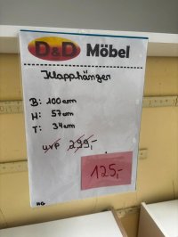 100 cm Klapp-Hängeschrank Küche Eiche Sonoma / Schwarz - Bild 3