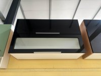 100 cm Klapp-Hängeschrank Küche Eiche Sonoma / Schwarz - Bild 4