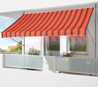Klemm-Markise 300x150 cm orange-braun, ohne Bohren - Bild 1