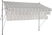 Klemm-Markise 300x150 cm Grau-Weiß - ohne Bohren - Bild 2