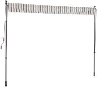 Klemm-Markise 300x150 cm Grau-Weiß - ohne Bohren - Bild 4