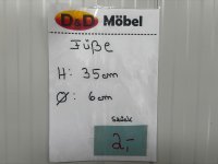 Massiver Holzfuß rund 35x6 cm – Möbelfuß neu - Bild 2