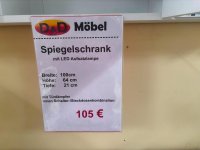 Spiegelschrank 100 cm mit LED-Lampe & Steckdose - Bild 3