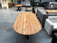 Esstisch Eiche massiv oval 240x100 cm Schweizer Kante B-Ware - Bild 4