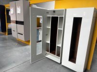 Vitrine Weiß Hochglanz/Nussbaum 60x160 cm - Bild 6