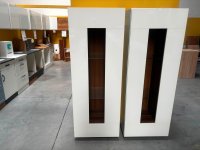 Vitrine Weiß Hochglanz/Nussbaum 60x160 cm - Bild 7