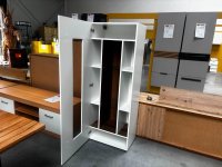 Vitrine Weiß Hochglanz / Nussbaum 60x160 cm - Bild 2