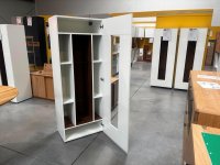 Vitrine Weiß Hochglanz / Nussbaum 60x160 cm - Bild 2