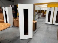 Vitrine Weiß Hochglanz / Nussbaum 60x160 cm - Bild 4