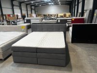 Boxspringbett 180x200 cm Grau mit 2 Bettkästen & Topper - Bild 3