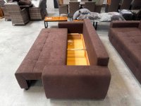 Schlafsofa mit Bettkasten & Federkern, Dunkelbraun - Bild 2