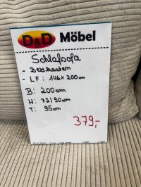 Schlafsofa Cord beige mit Federkern & Bettkasten - Bild 2