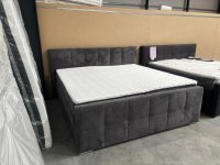 Boxspringbett 200x200 Cord Grau mit 2 Bettkästen & Topper - Bild 1