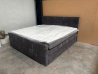 Boxspringbett 200x200 Cord Grau mit 2 Bettkästen & Topper - Bild 6