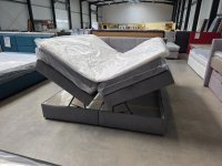 Boxspringbett 180x200 cm Grau mit 2 Bettkästen & Topper - Bild 2