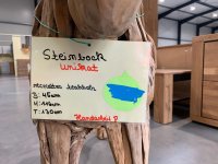 Teak Holz Skulptur Steinbock 130 cm Gartenfigur Unikat - Bild 3