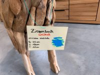 Teak Holzskulptur Ziegenbock - Handgefertigtes Unikat - Bild 3