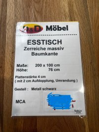 Massivholztisch Zerreiche 200x100 cm Baumkante U-Gestell - Bild 5